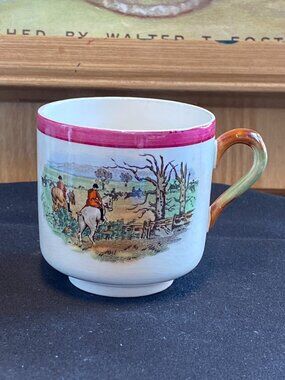 Vintage Copeland Spode England Herring's Hunt "The Hunt Red" Footed Demi Cup